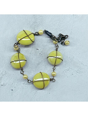 3134mc. Neon Green Ceramic Bracelet Bronze